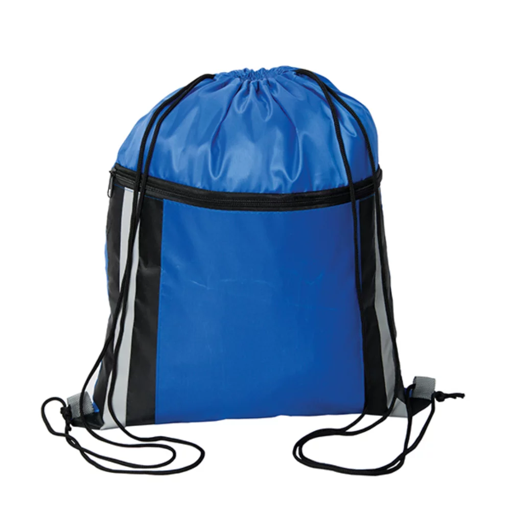 Cinch Dazzler Reflective Drawstring Backpack with Zipper