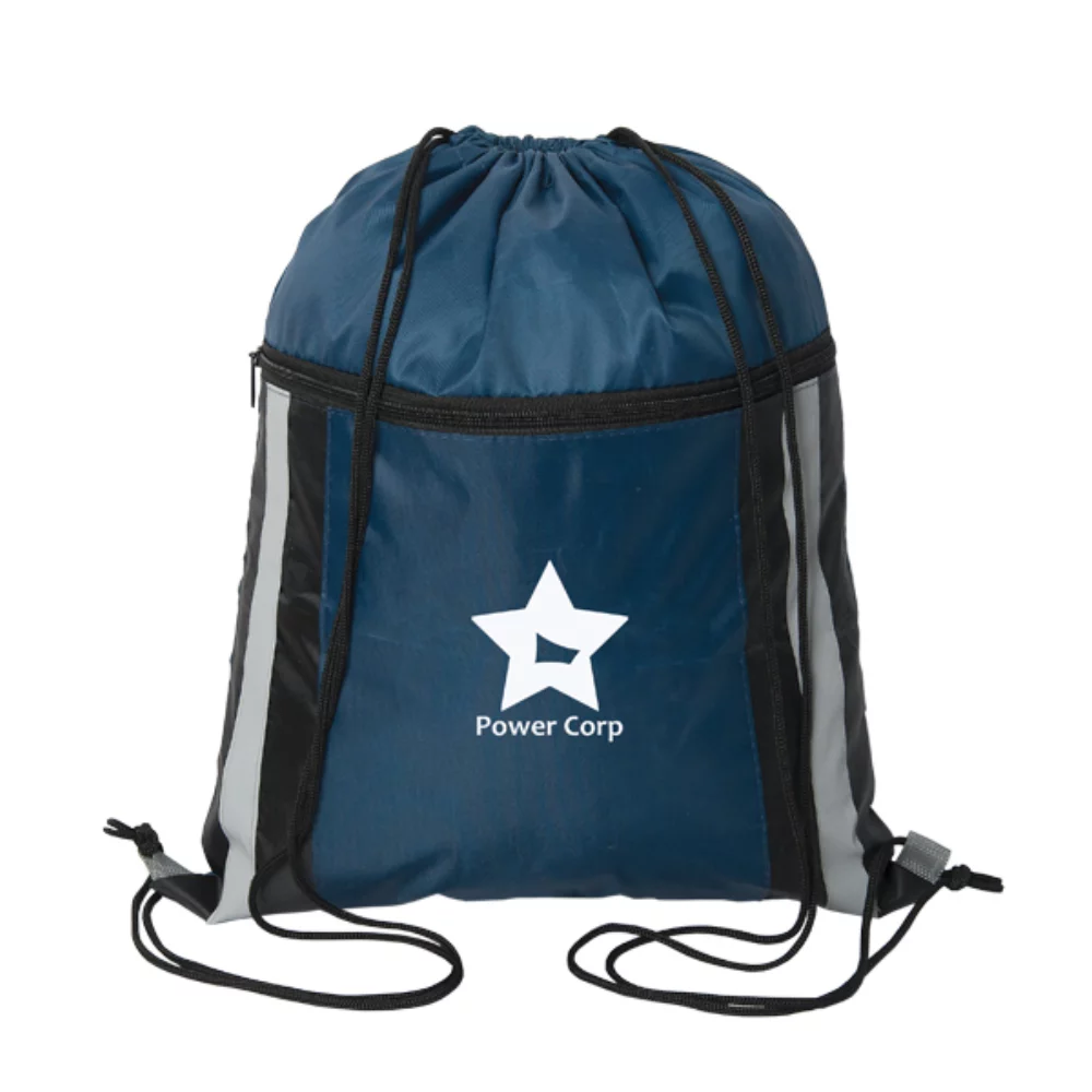 Cinch Dazzler Reflective Drawstring Backpack with Zipper