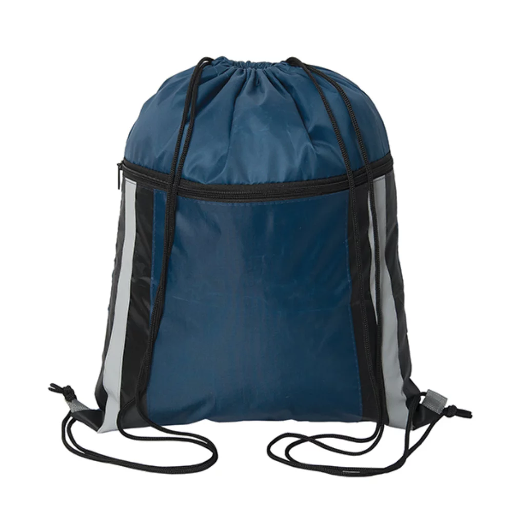 Cinch Dazzler Reflective Drawstring Backpack with Zipper