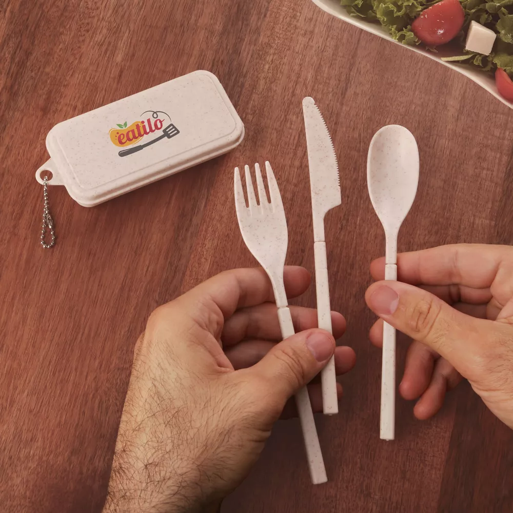 Ensemble d'ustensiles en fibres de blé Lawrence