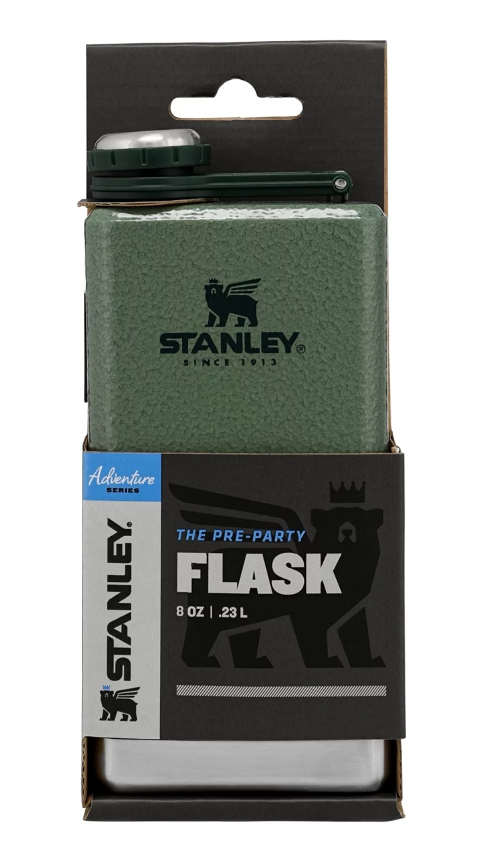 Flasque Stanley® Adventure Pre-Party 8 oz vert martelé