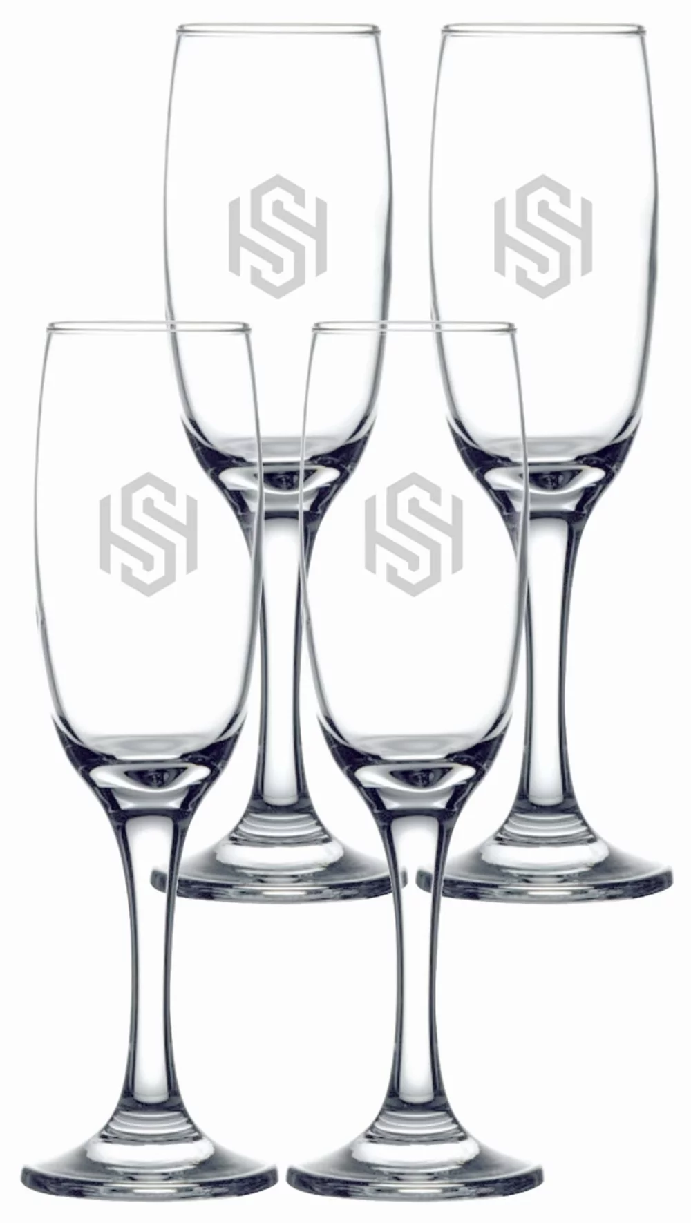 Imperial 7oz stemmed glass champagne flute, set of 4 in a Sable box