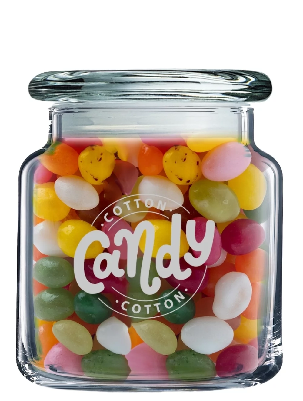 Pot à bonbons en verre transparent de 16 onces avec couvercle