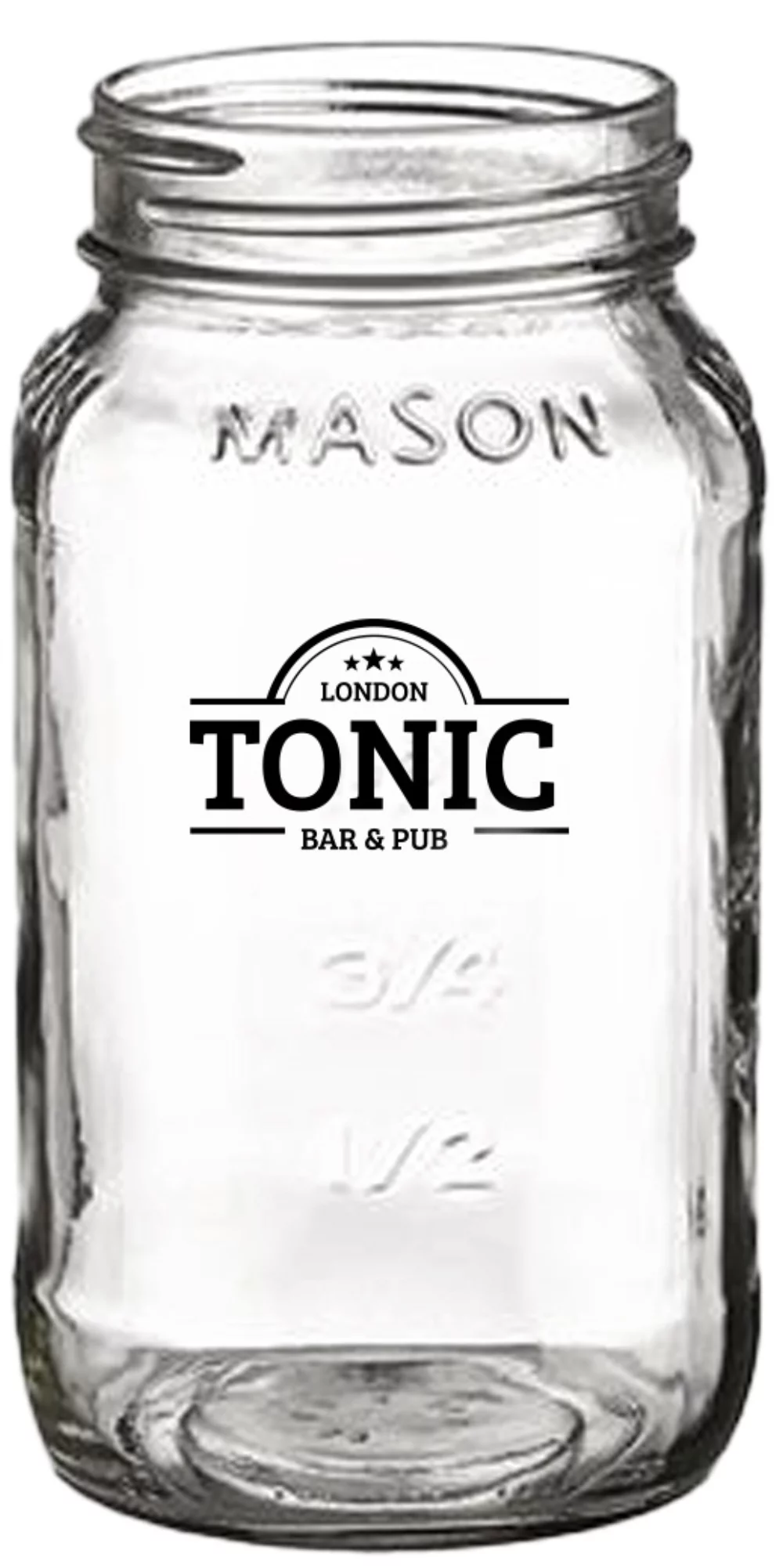 Pot Mason de 24 oz, forme carrée, en verre gaufré.