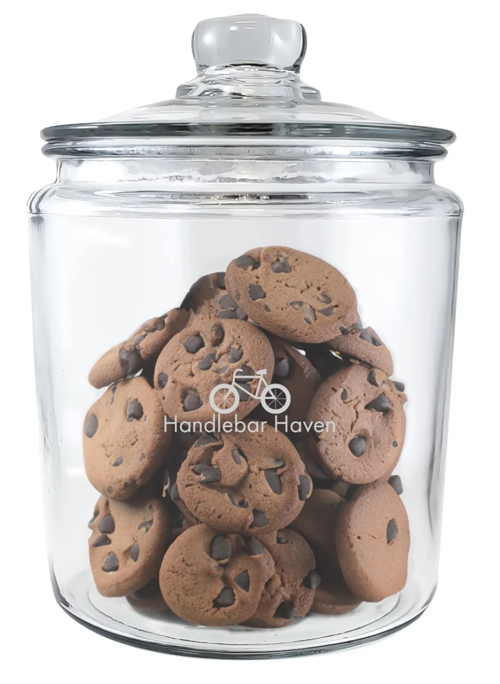 Pot en verre transparent Heritage Medium de 64 onces avec couvercle en verre