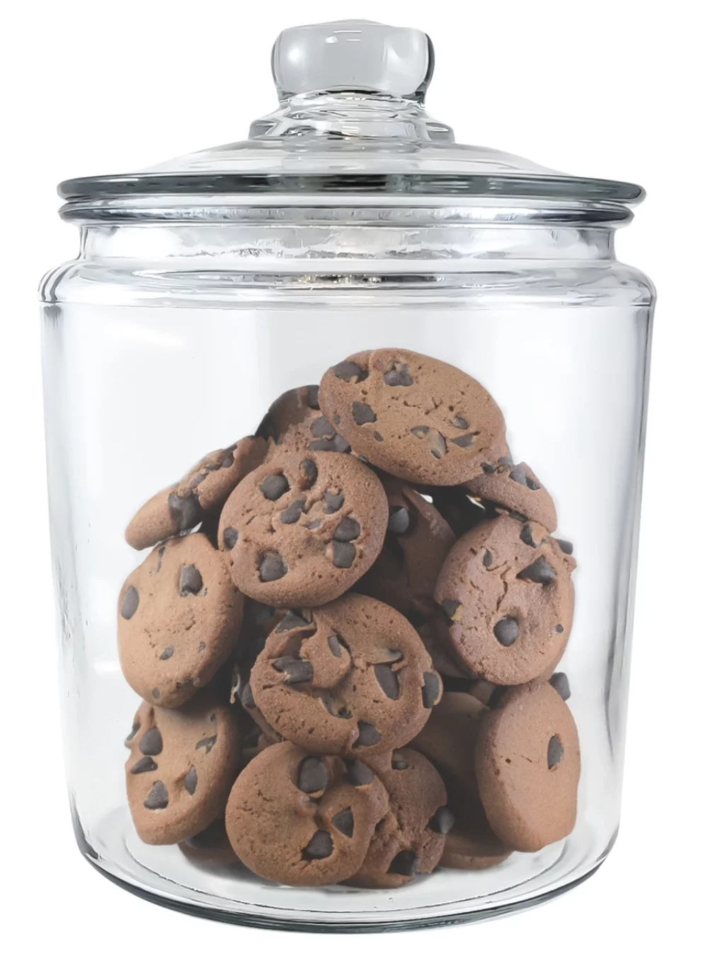 Pot en verre transparent Heritage Medium de 64 onces avec couvercle en verre