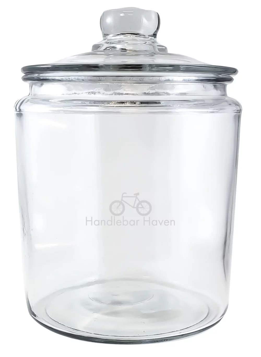 Pot en verre transparent Heritage Medium de 64 onces avec couvercle en verre