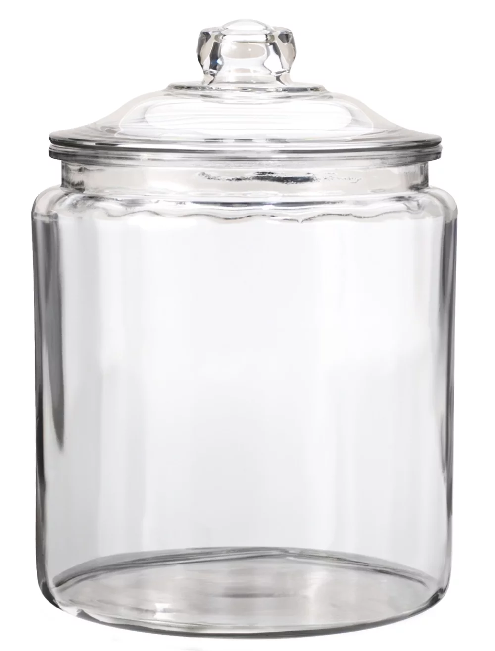 Grand bocal en verre transparent de 128 oz avec couvercle en verre.
