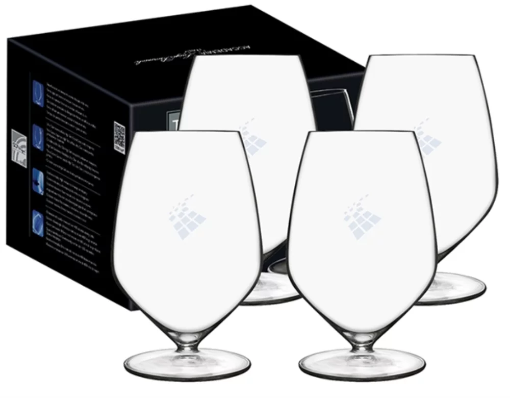 Verre à vin T-Glass Cabernet 23.75 oz en cristal européen sans pied, ensemble de 4 dans une boîte cadeau de vente au détail.
