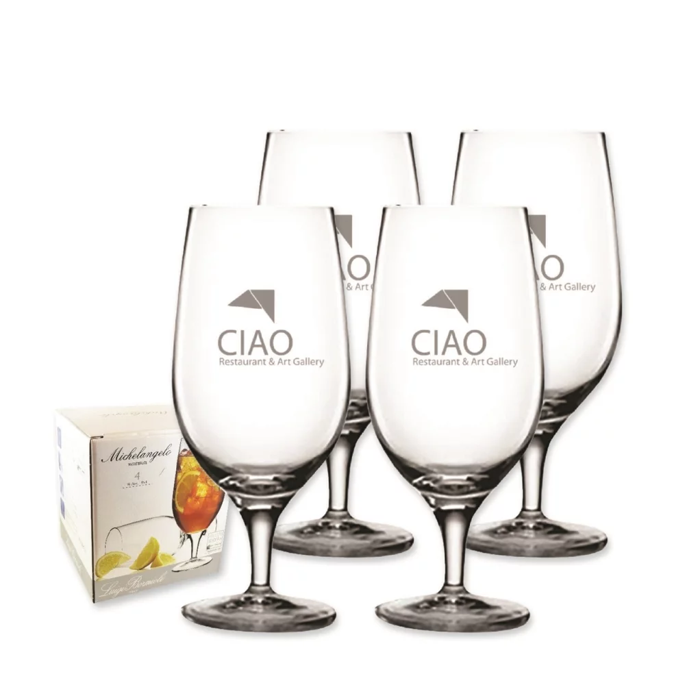 Ensemble de 4 verres en cristal Michelangelo Iced Tea de 19 oz dans une boîte cadeau de vente au détail.