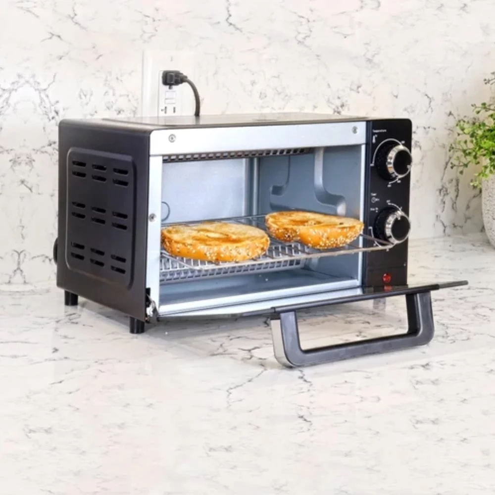 Total Chef 4-Slice Toaster Oven, Black