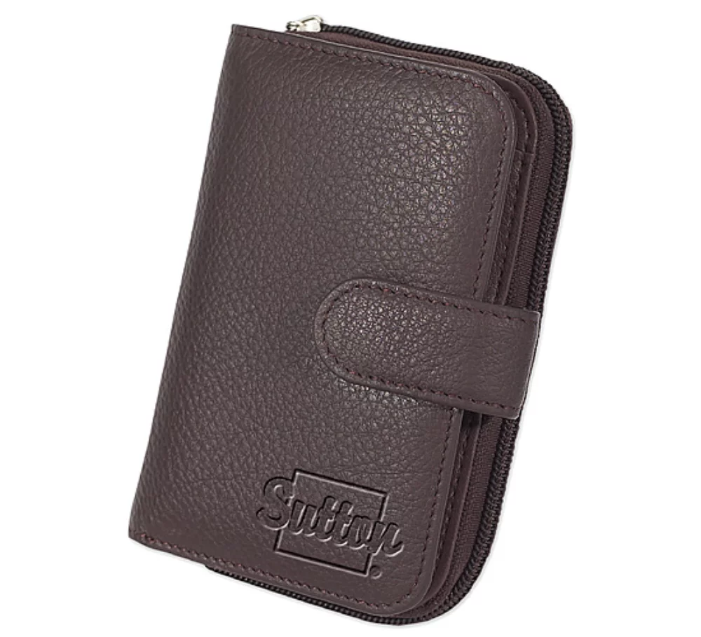 Women's Wallet brown genuine milled leather