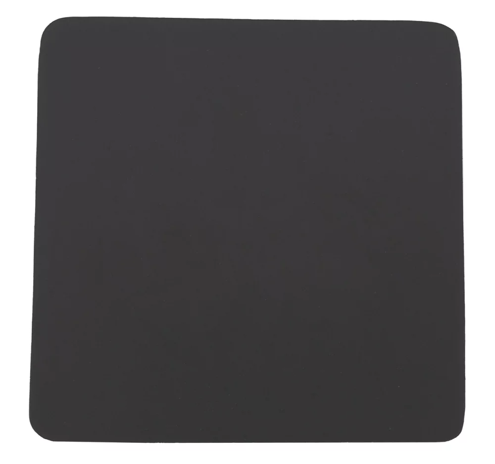 European thick bonded leather single large square coaster black - no backing