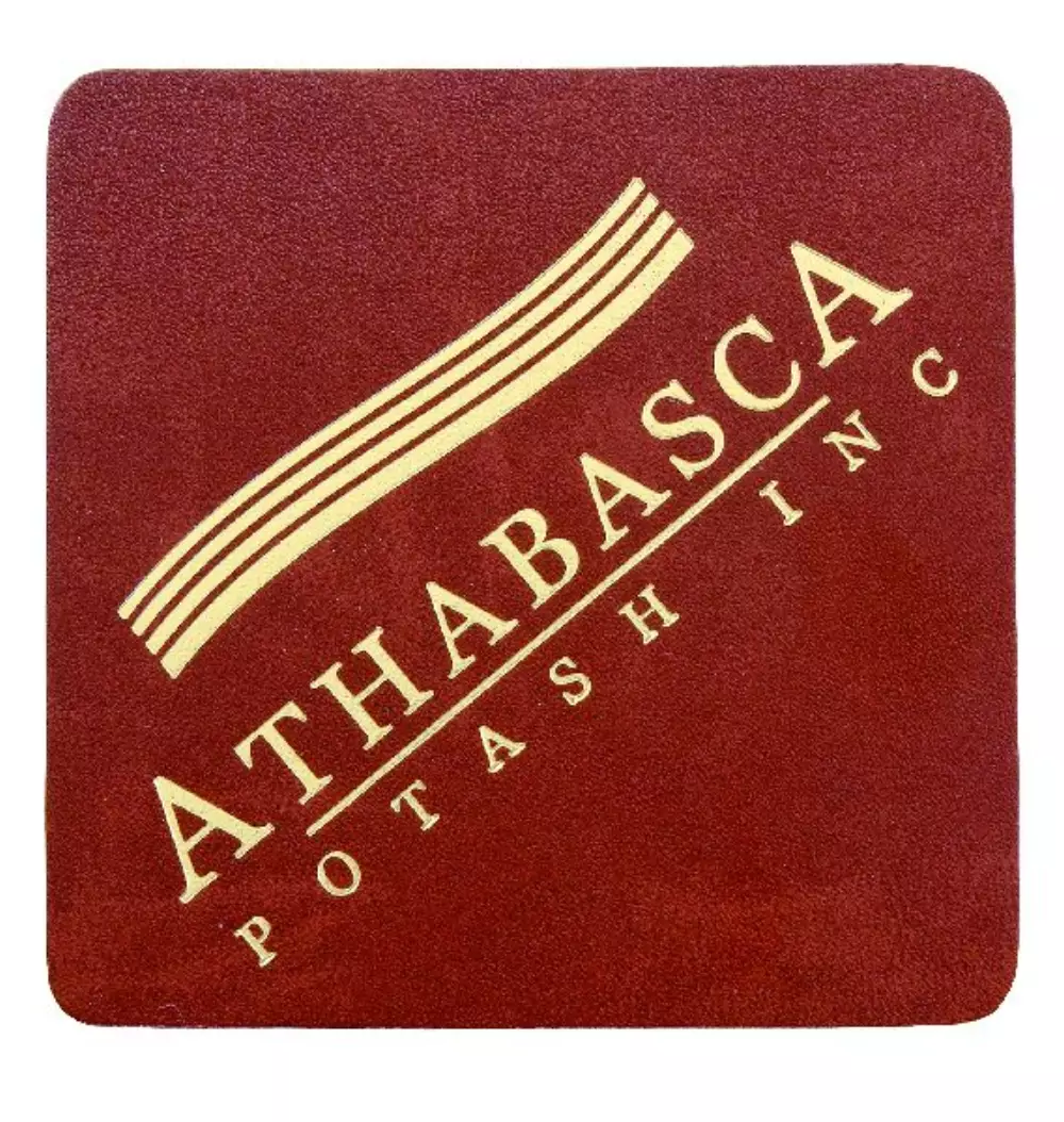 Sous-verre carré unique en cuir reconstitué brun - dos en feutre