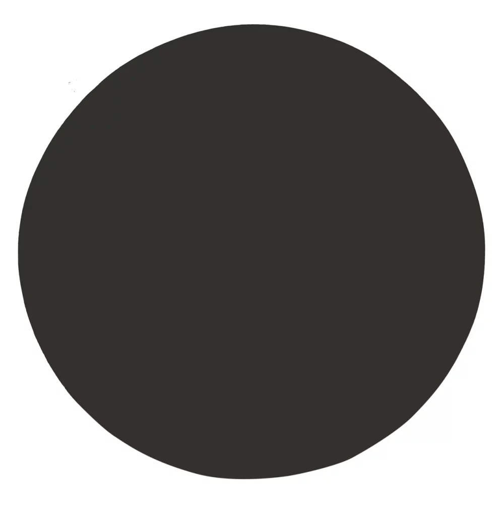 Sous-verre rond unique en cuir épais européen noir - sans support