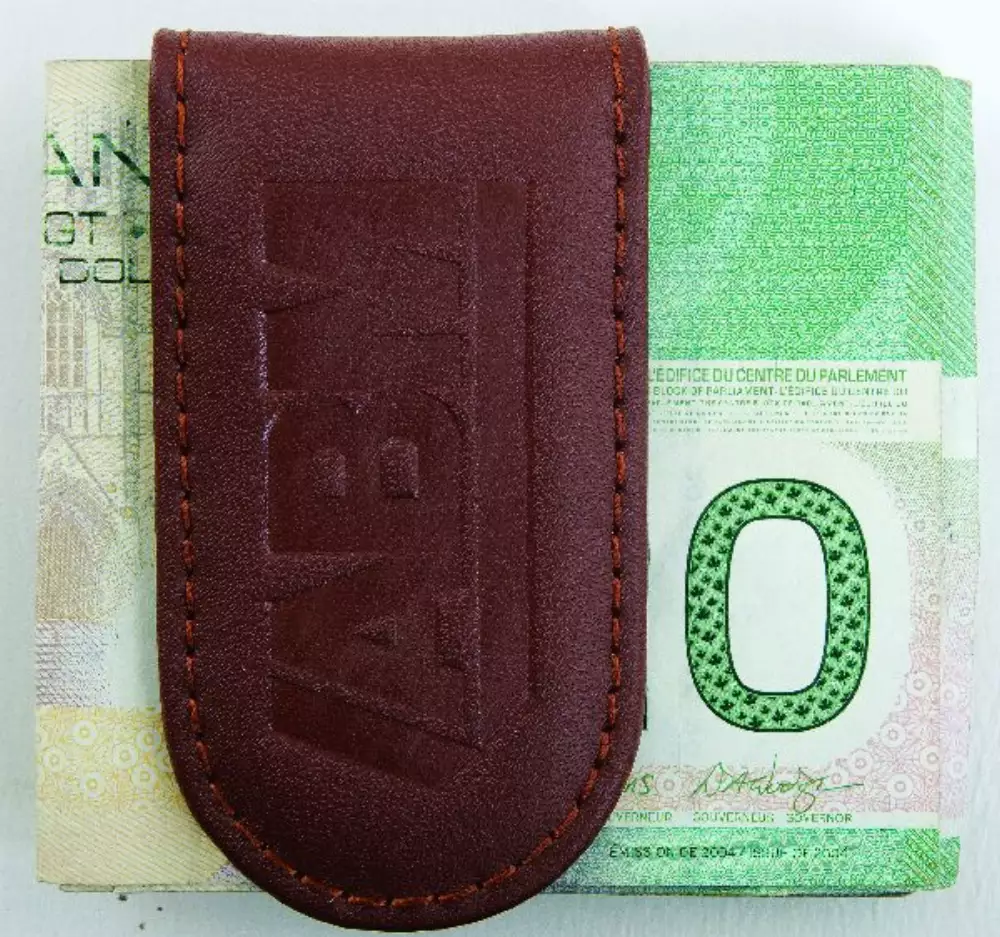 Leather Money Clip brown