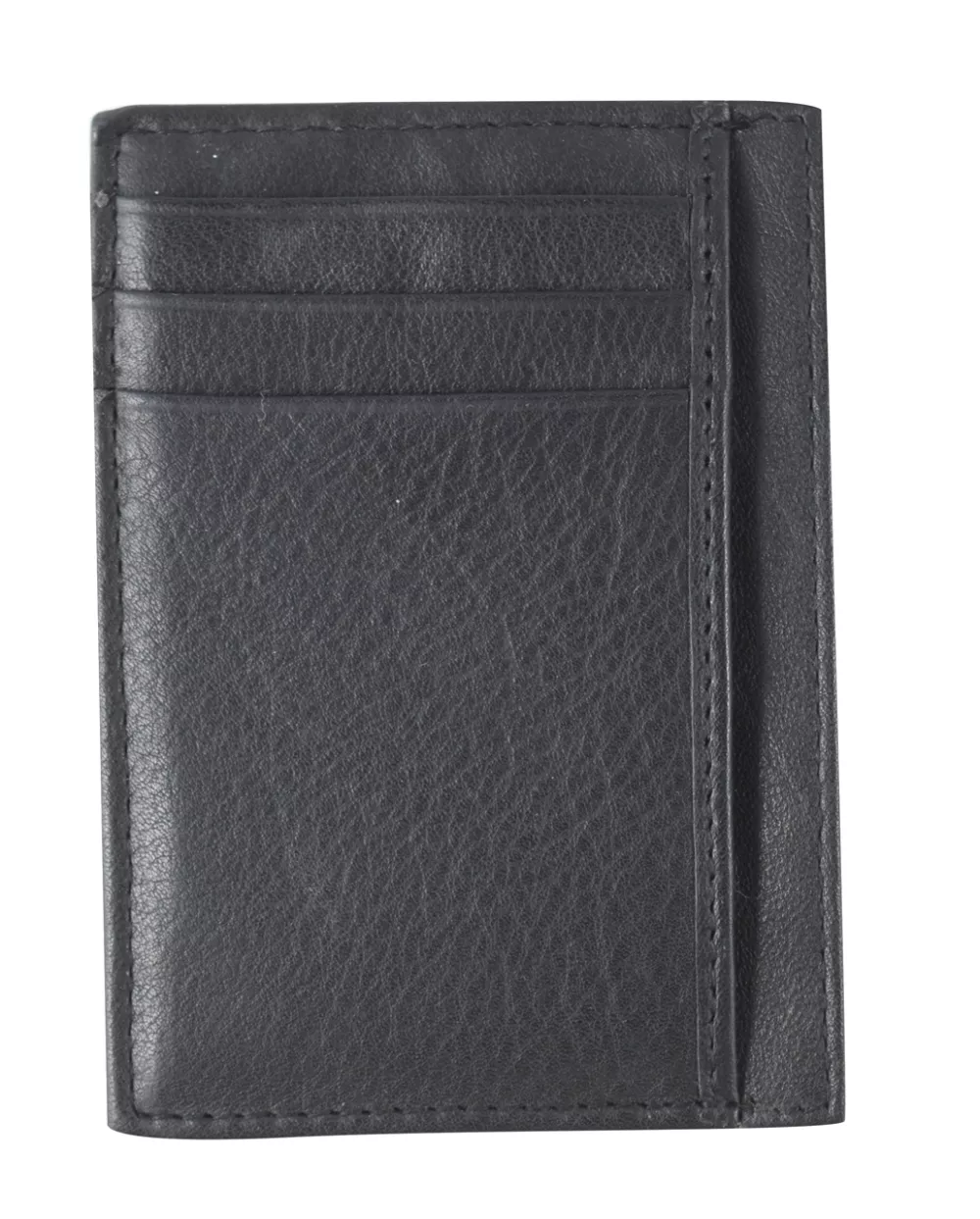 Porte-cartes de visite, en cuir véritable - noir