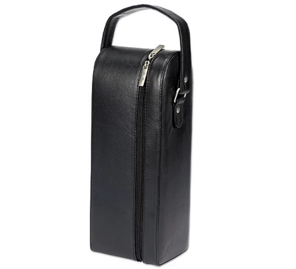 ** Single Wine Bottle Holder, top grain leather