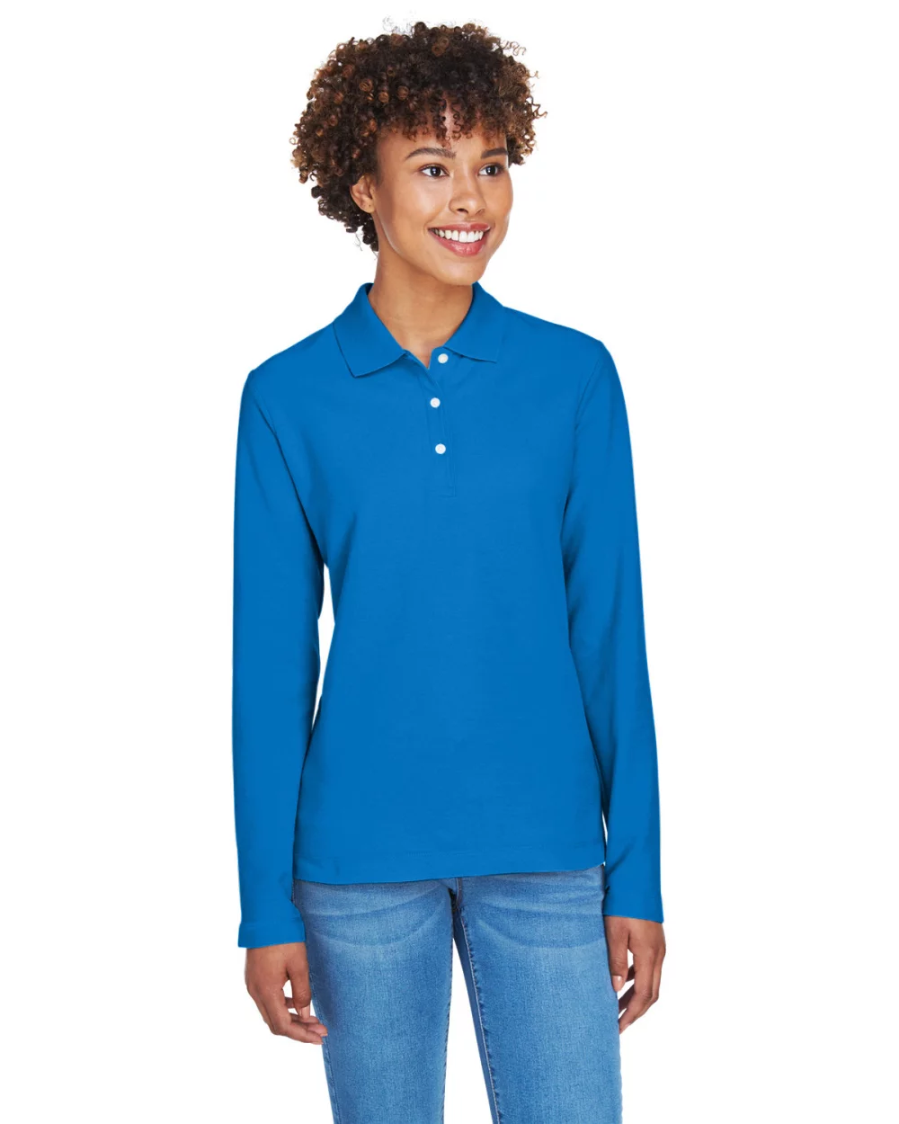 DEVON AND JONES Ladies' Pima Piqu? Long-Sleeve Polo