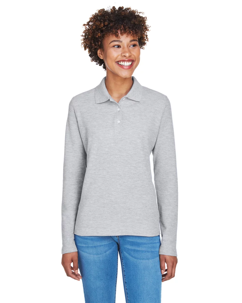 DEVON AND JONES Ladies' Pima Piqu? Long-Sleeve Polo
