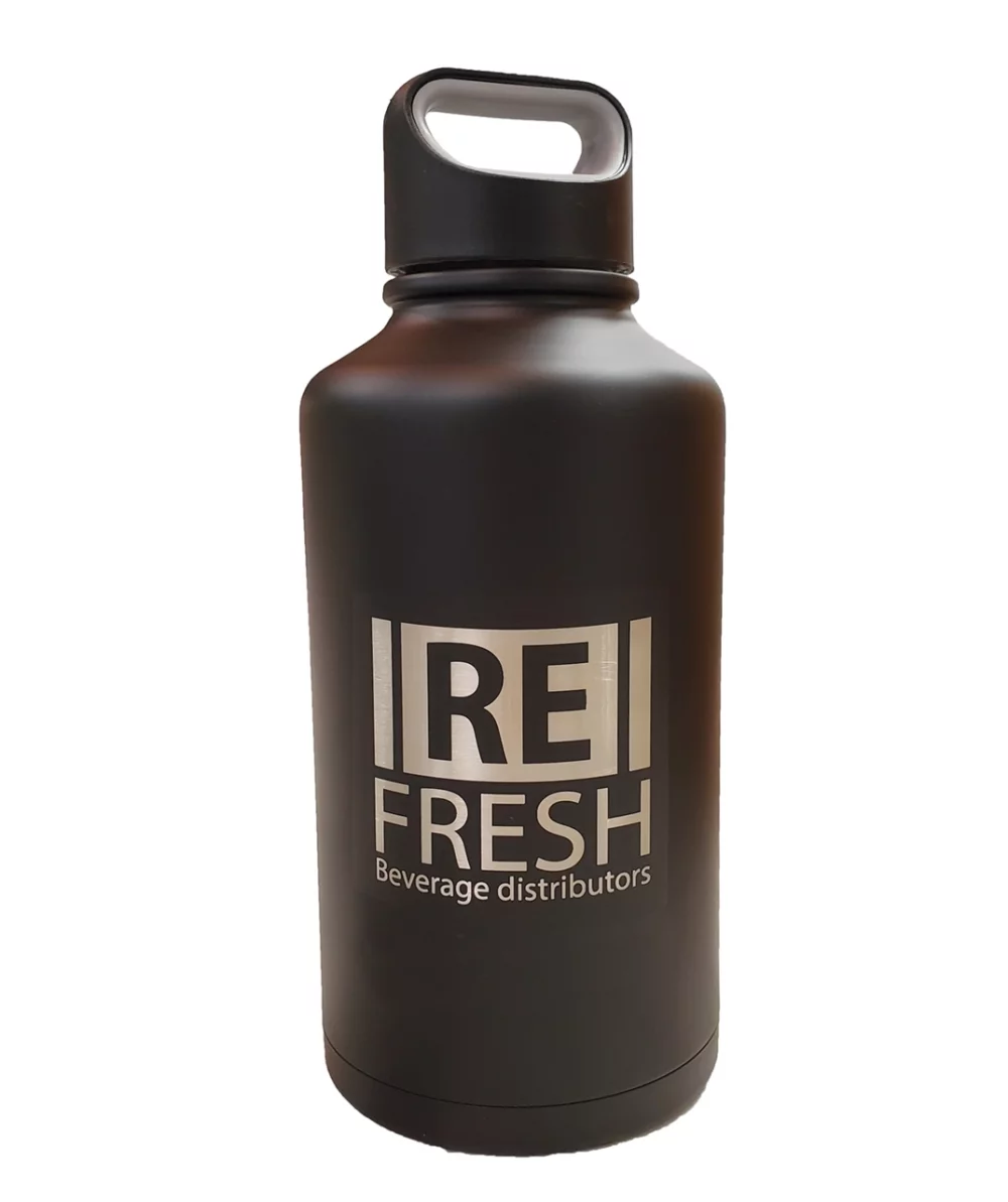 Everest 67 oz double wall stainless steel vacuum growler matte black - Gravé