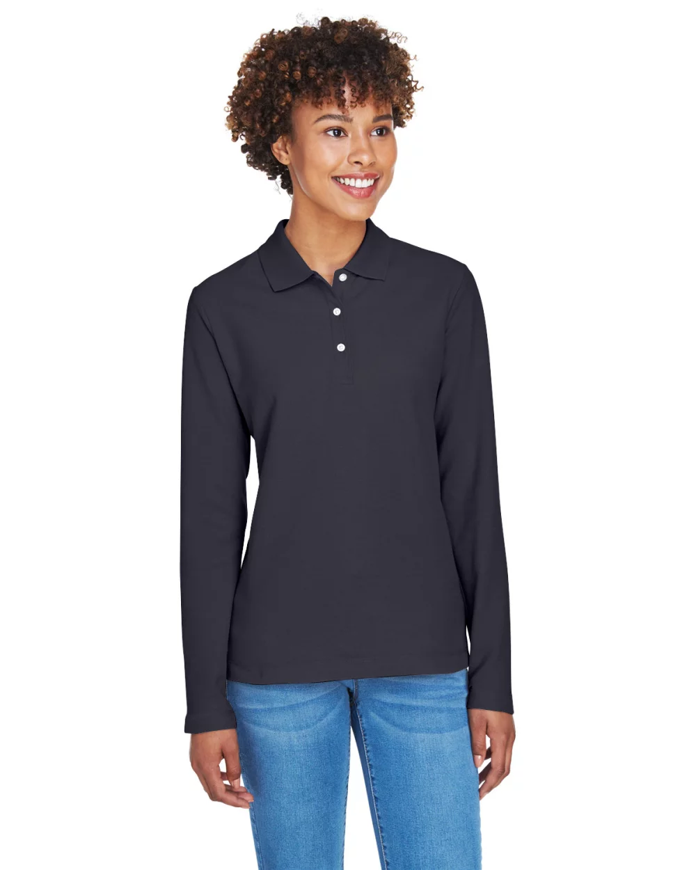 DEVON AND JONES Ladies' Pima Piqu? Long-Sleeve Polo