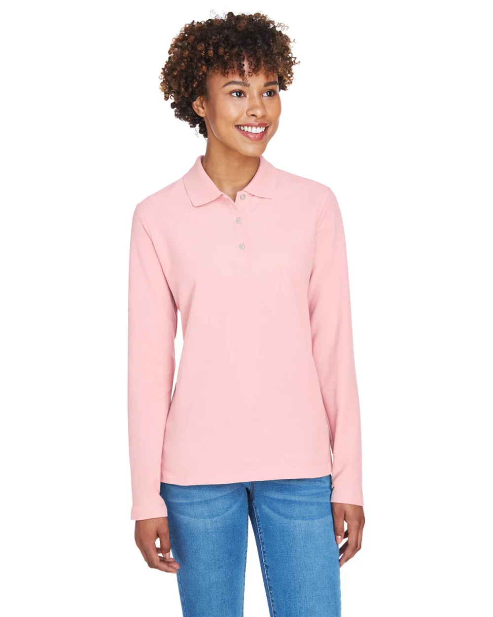 DEVON AND JONES Ladies' Pima Piqu? Long-Sleeve Polo