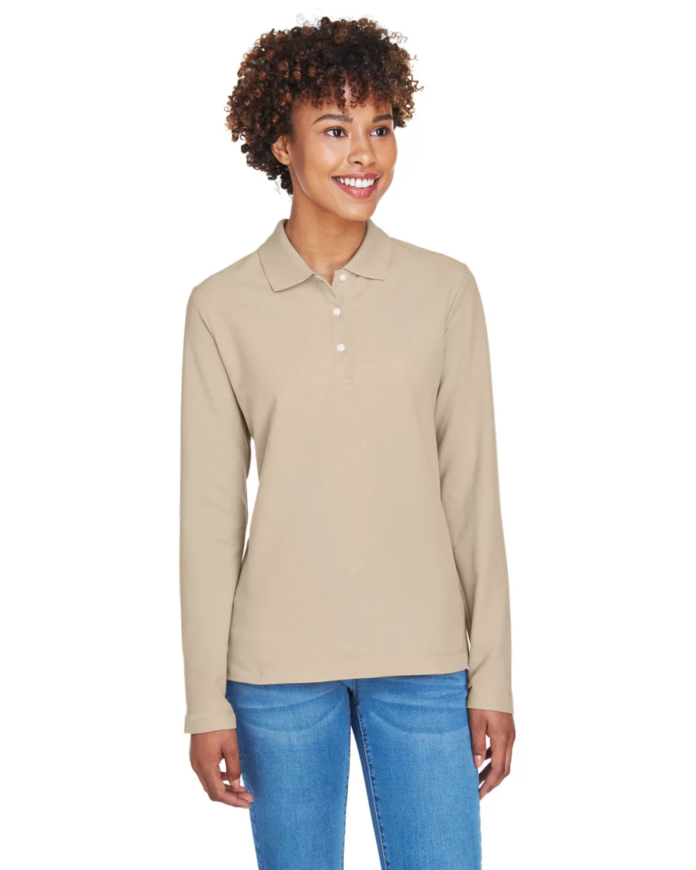 DEVON AND JONES Ladies' Pima Piqu? Long-Sleeve Polo