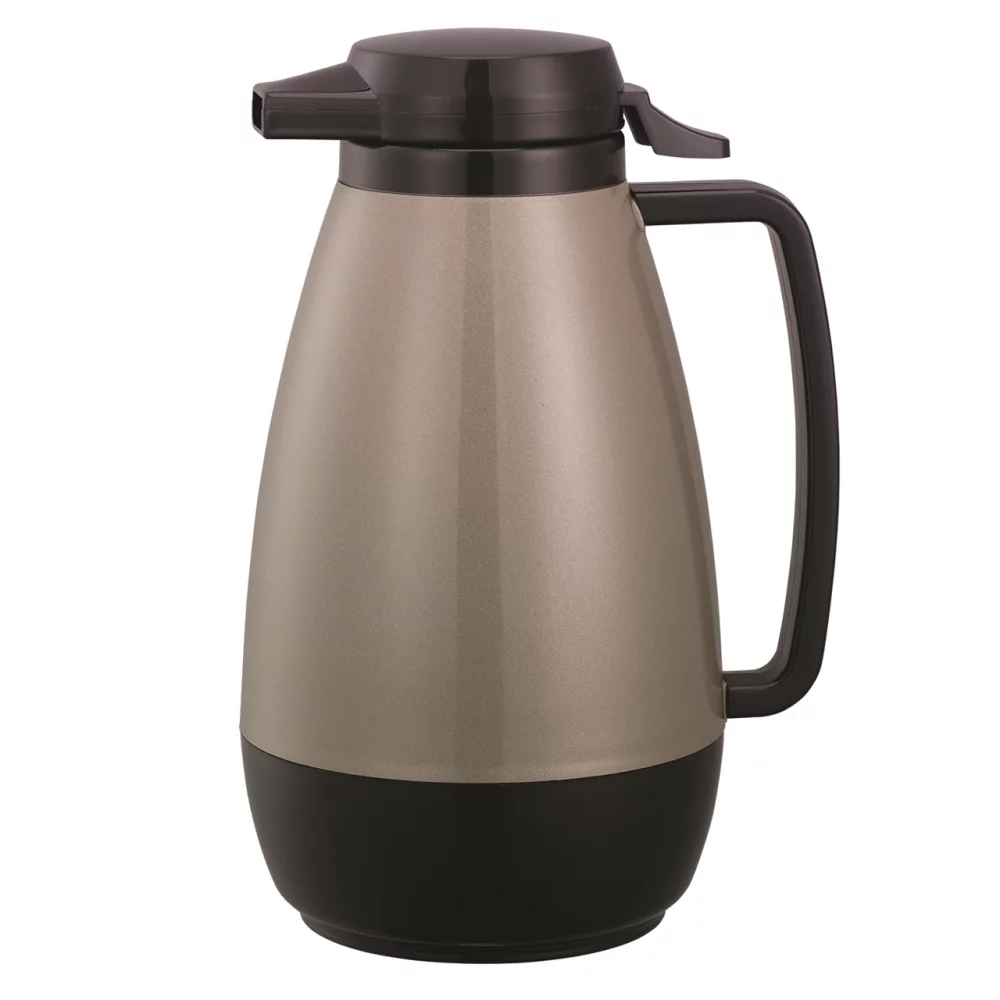 Carafe Thermo-Serve de 1 L avec couvercle à bouton poussoir, gris