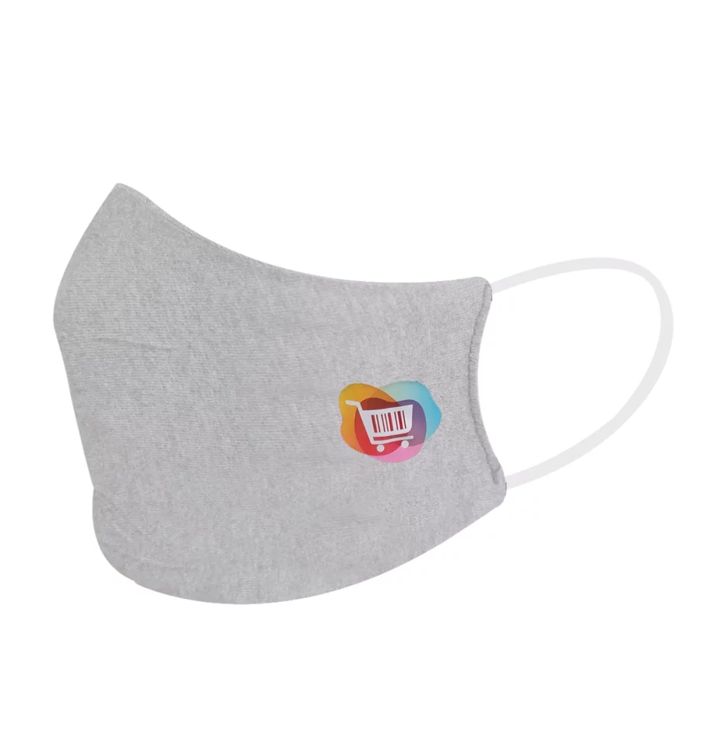Adult Size Fashion Face Mask, 70% Cotton/30% Polyester, 2 layer, grey - Heat Transfer