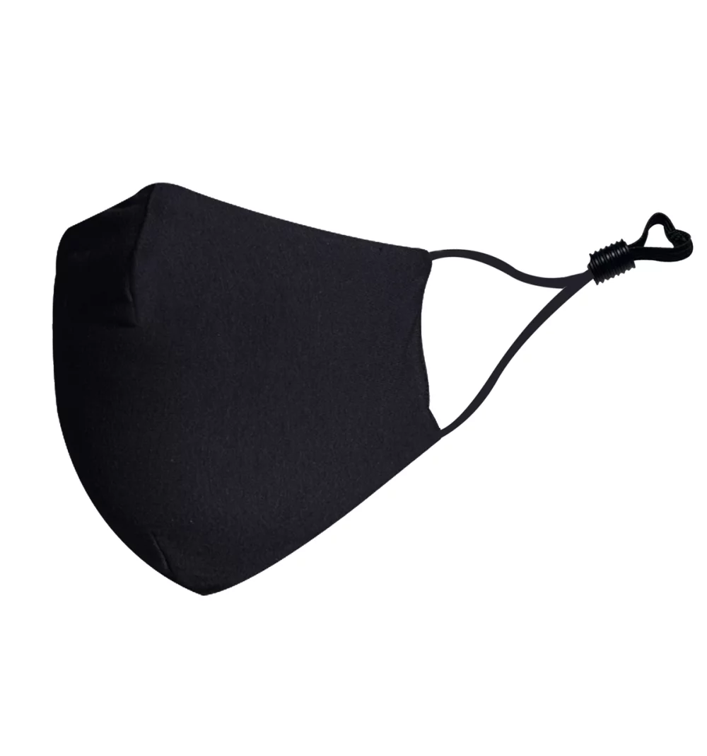 Adult Size Fashion Face Mask with adjusters, 100% Cotton, 3 layer, black - Blank