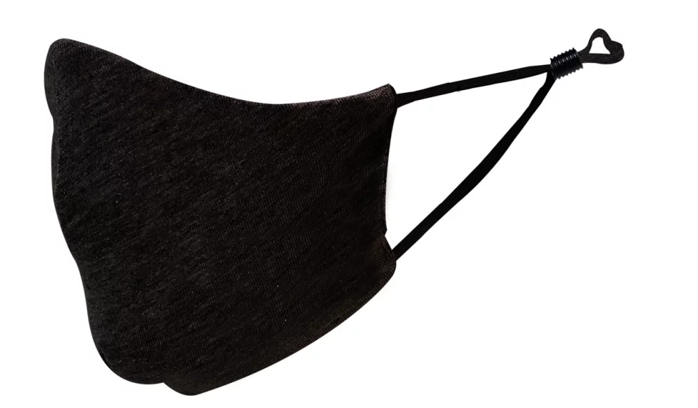 Youth Size Fashion Face Mask with adjusters, 100% Cotton, 2 layer, black- Blank