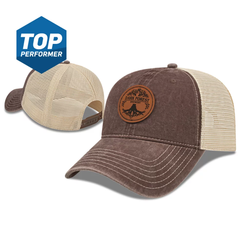 Casquette en maille lavée teinte pigmentaire non structurée