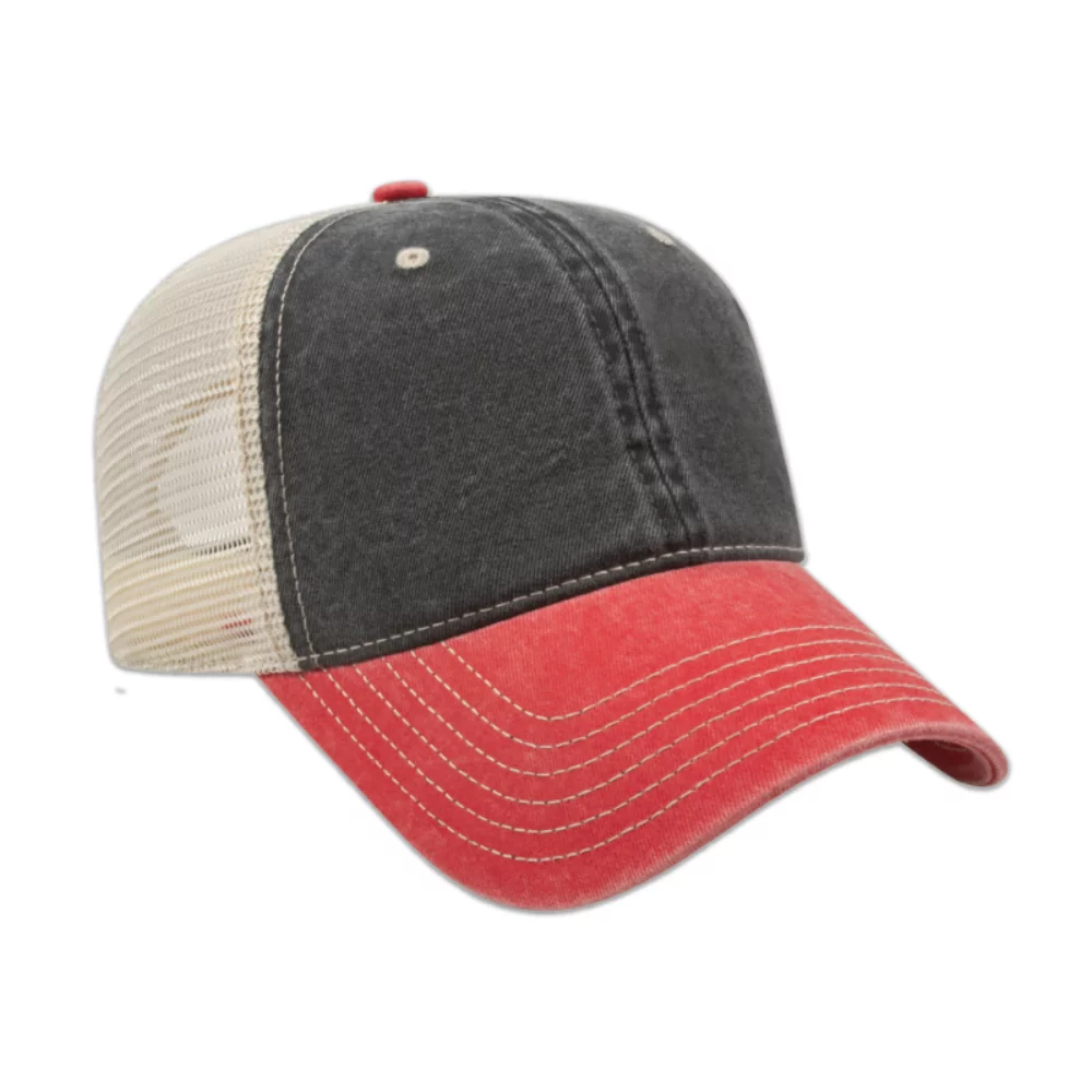 Casquette en maille lavée teinte pigmentaire non structurée