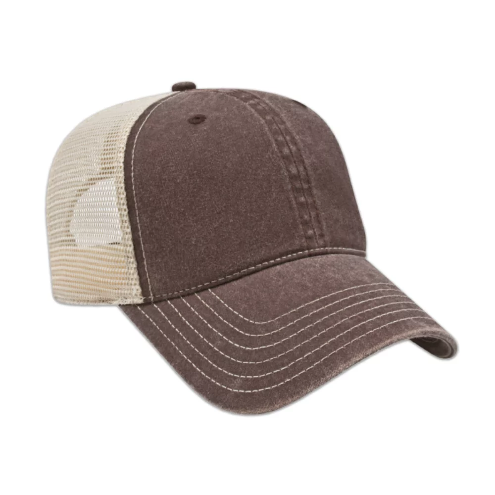 Casquette en maille lavée teinte pigmentaire non structurée