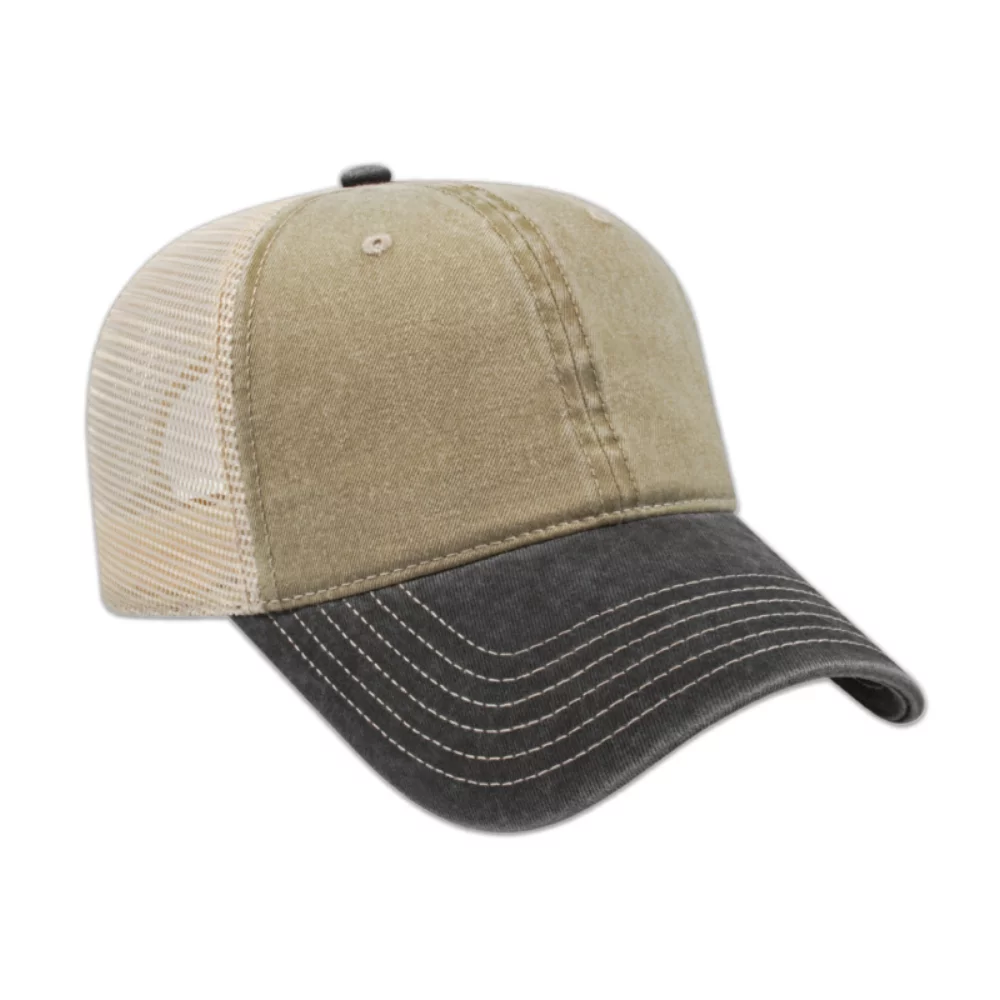 Casquette en maille lavée teinte pigmentaire non structurée