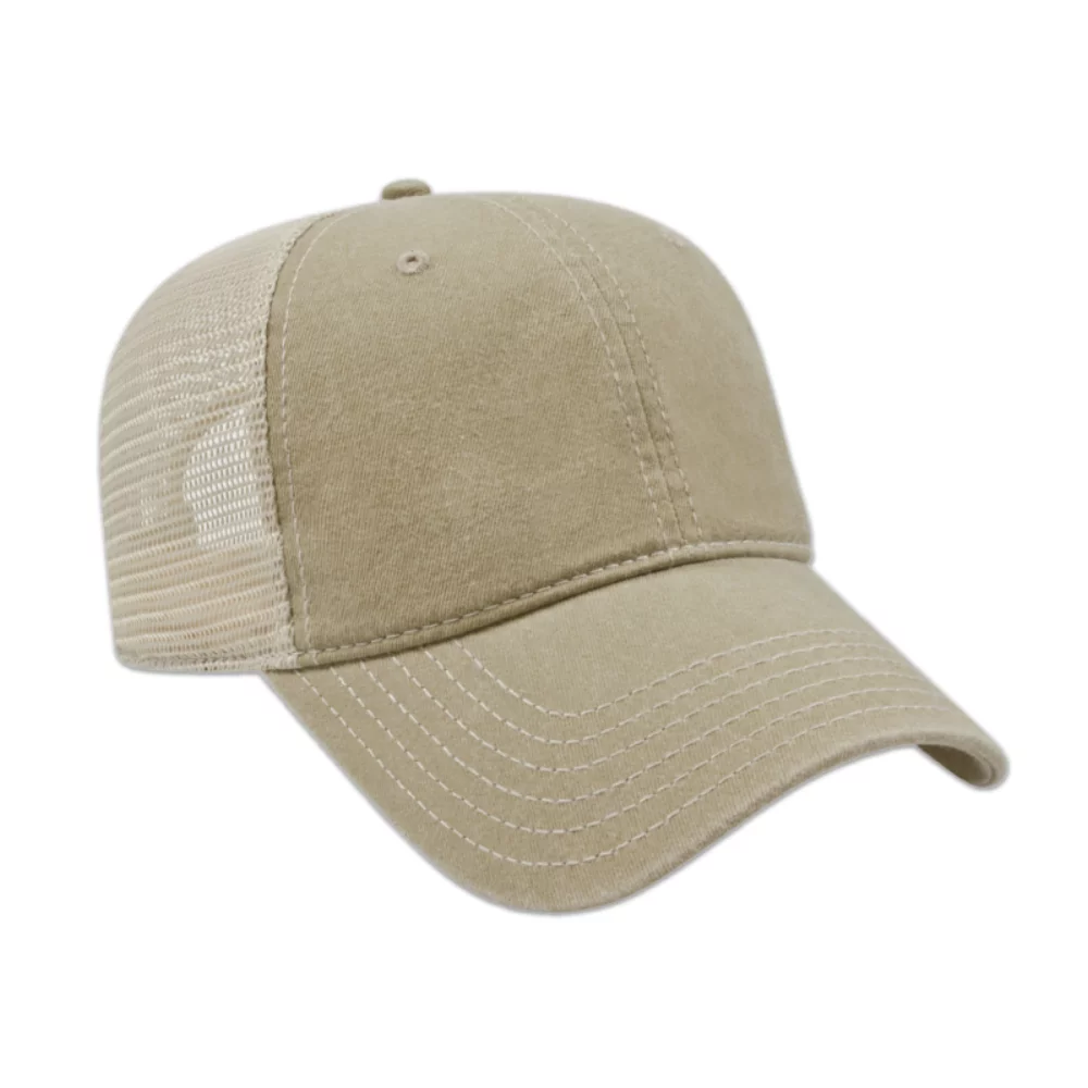 Casquette en maille lavée teinte pigmentaire non structurée