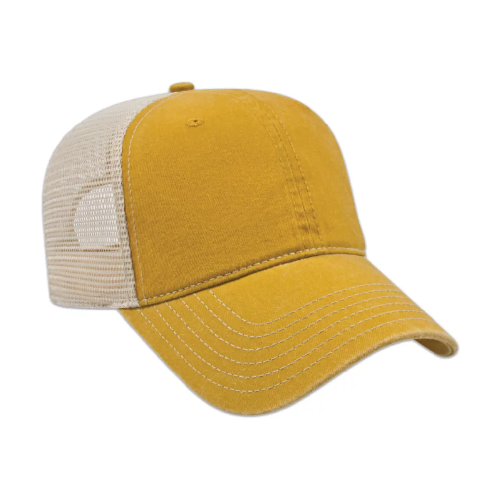 Casquette en maille lavée teinte pigmentaire non structurée