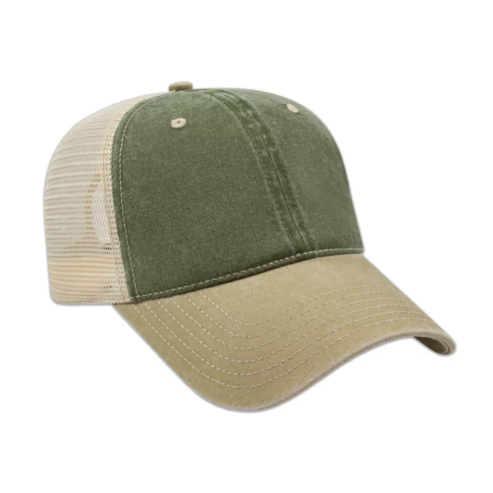 Casquette en maille lavée teinte pigmentaire non structurée