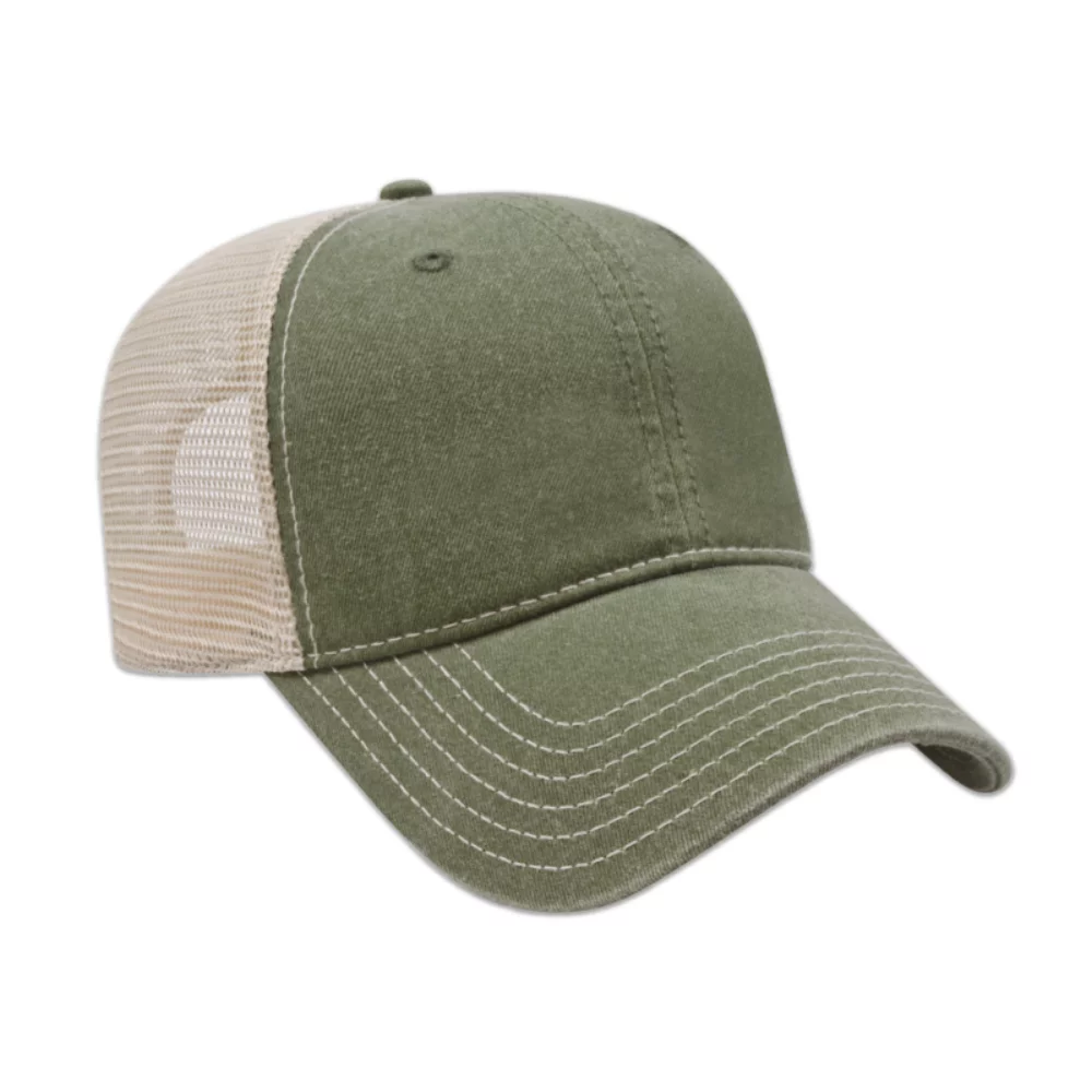 Casquette en maille lavée teinte pigmentaire non structurée