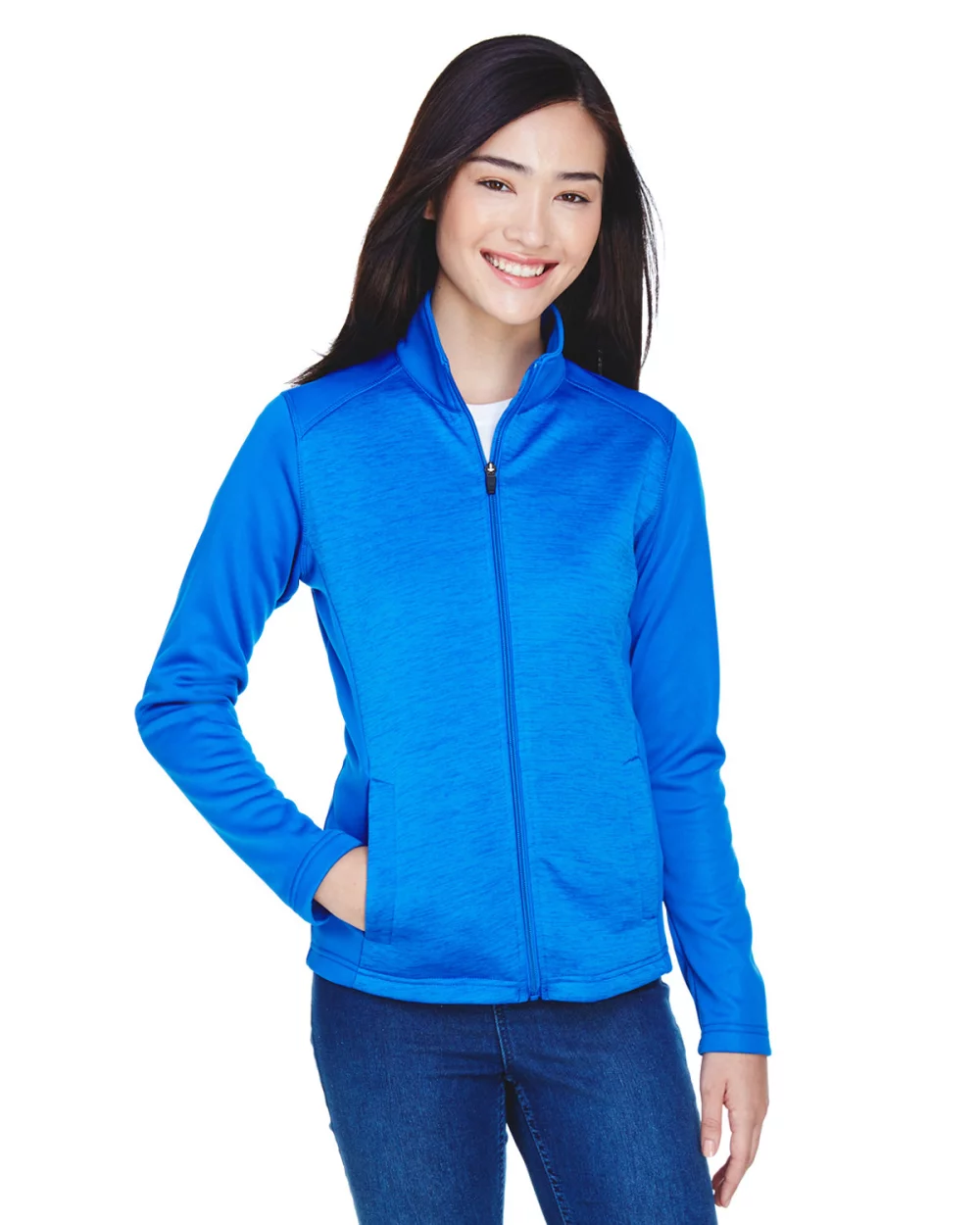 DEVON AND JONES Ladies' Newbury Colorblock M?lange Fleece Full-Zip