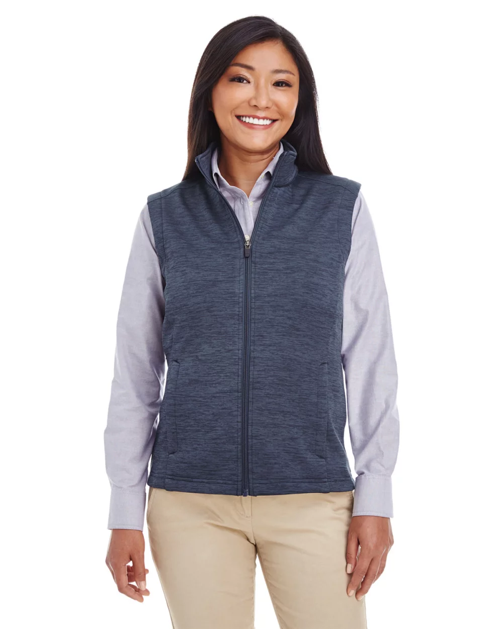 DEVON AND JONES Ladies' Newbury M?lange?Fleece Vest