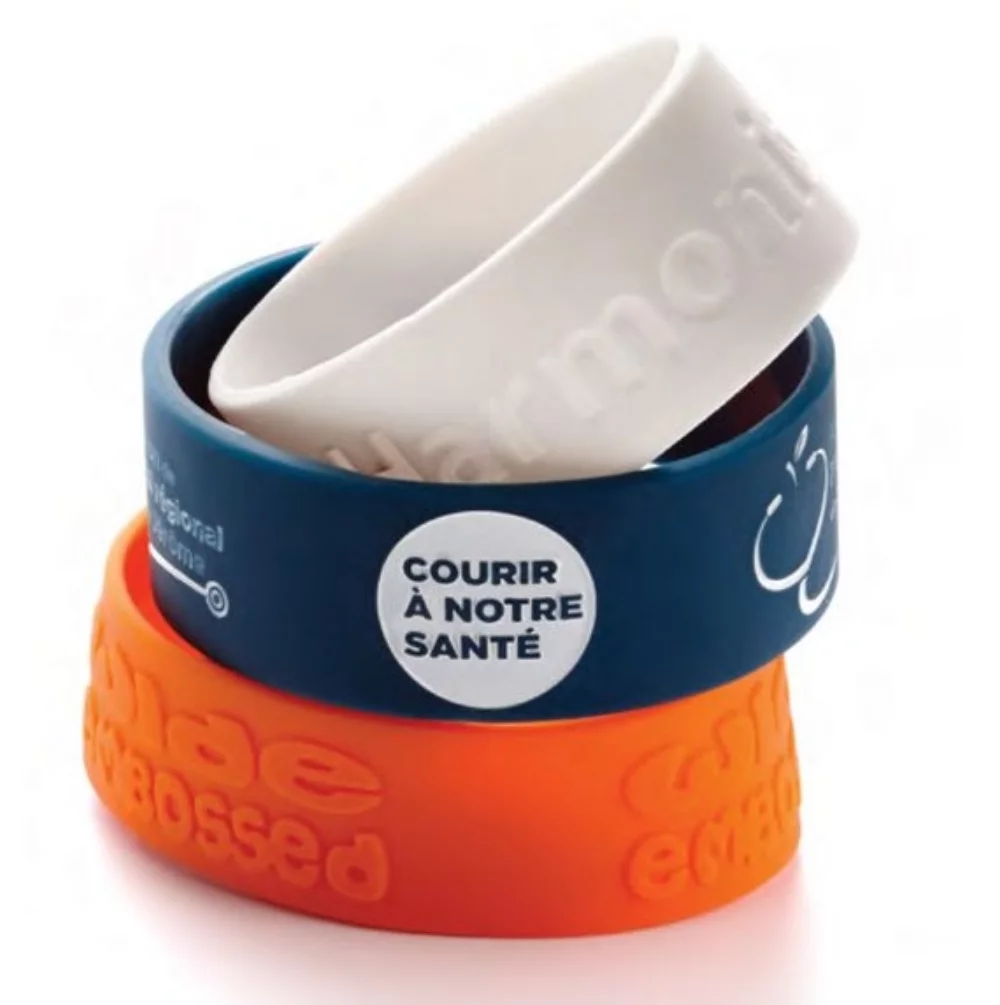 Wide Debossed Silicone Bracelets