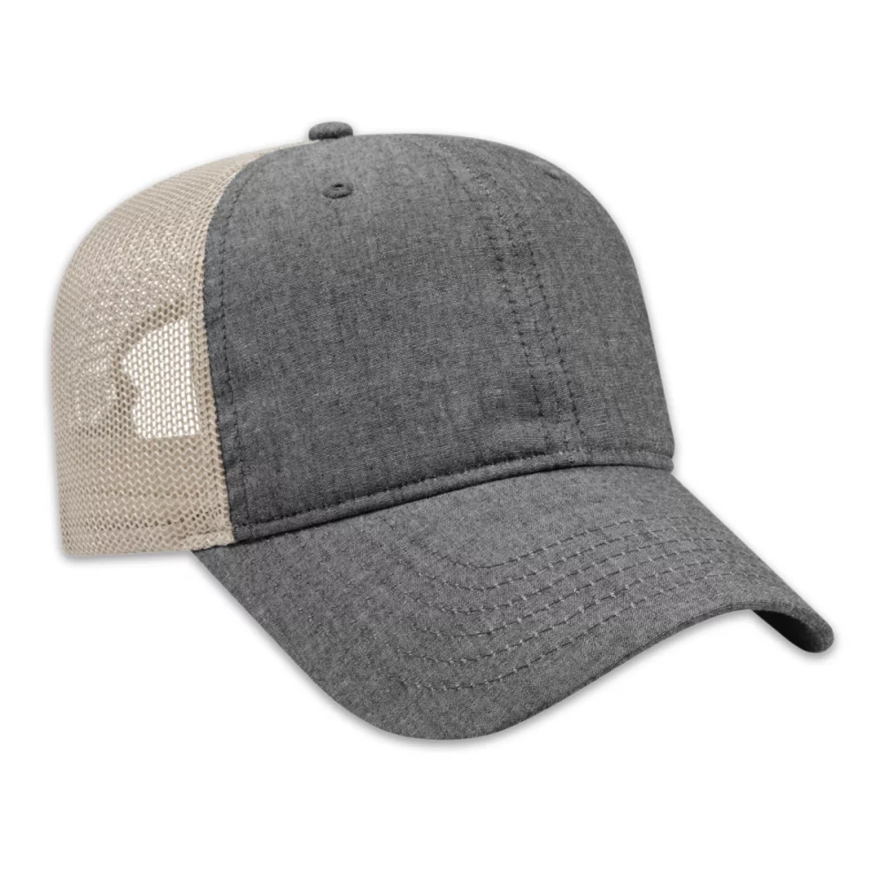 Casquette en chambray avec dos en maille douce