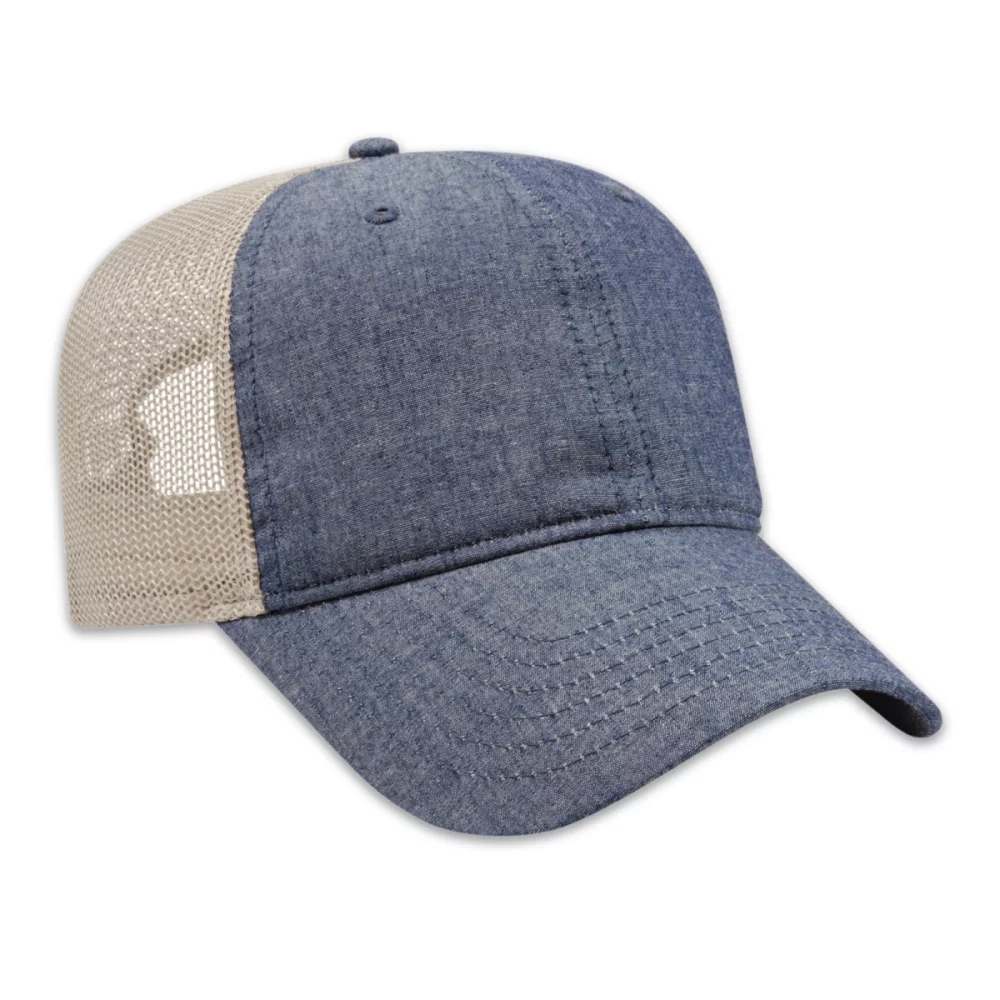 Casquette en chambray avec dos en maille douce