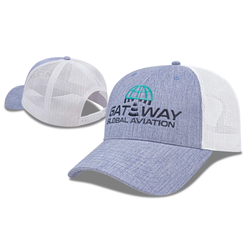Heathered Polyester Cap w/Ultra Soft Mesh