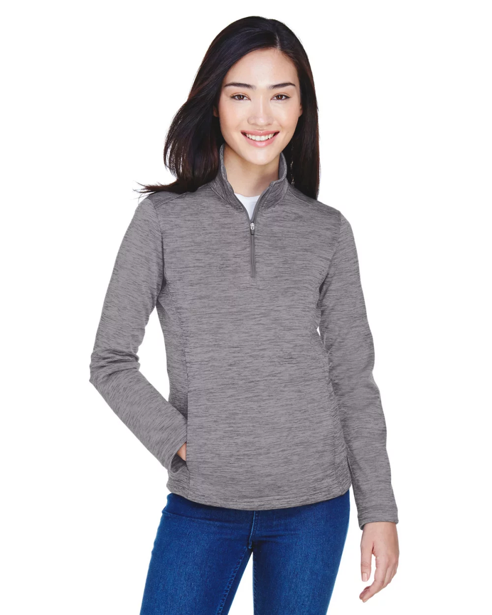 DEVON AND JONES Ladies' Newbury M?lange Fleece Quarter-Zip