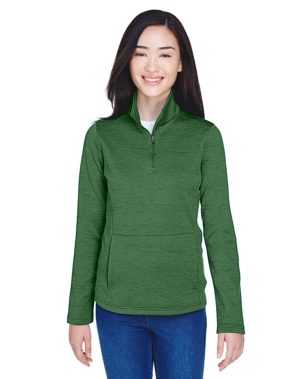 DEVON AND JONES Ladies' Newbury M?lange Fleece Quarter-Zip