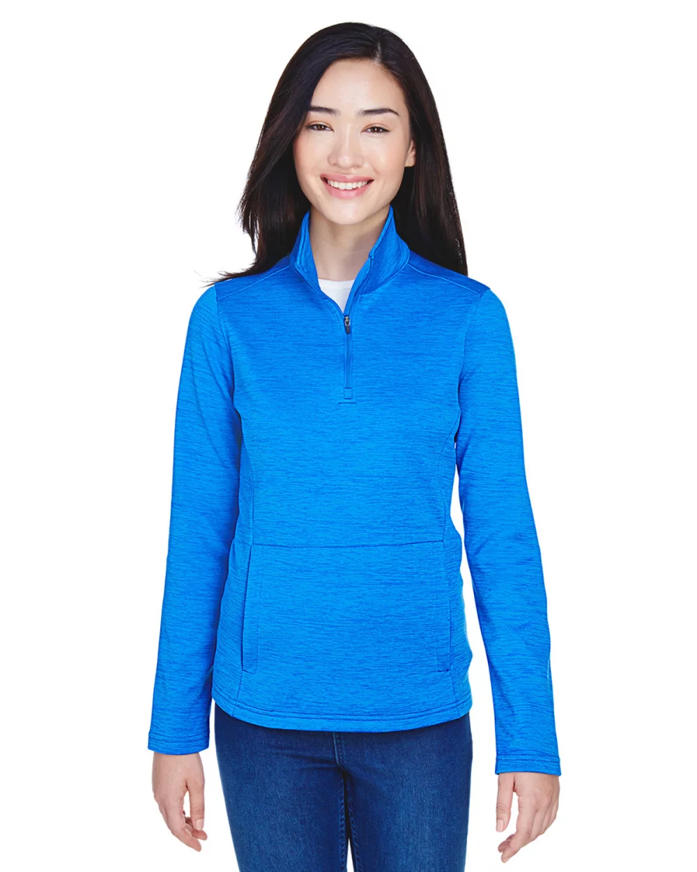 DEVON AND JONES Ladies' Newbury M?lange Fleece Quarter-Zip