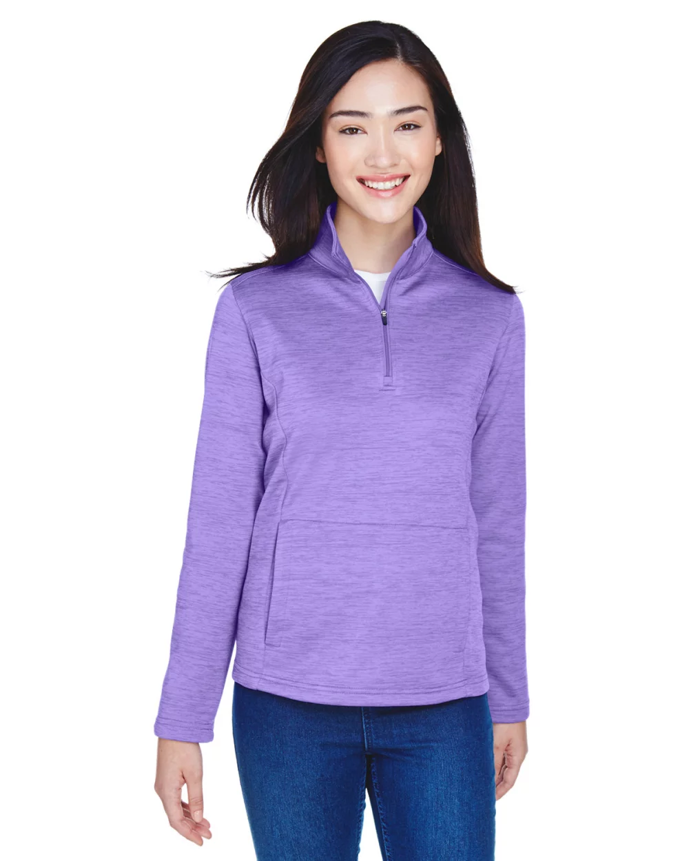 DEVON AND JONES Ladies' Newbury M?lange Fleece Quarter-Zip